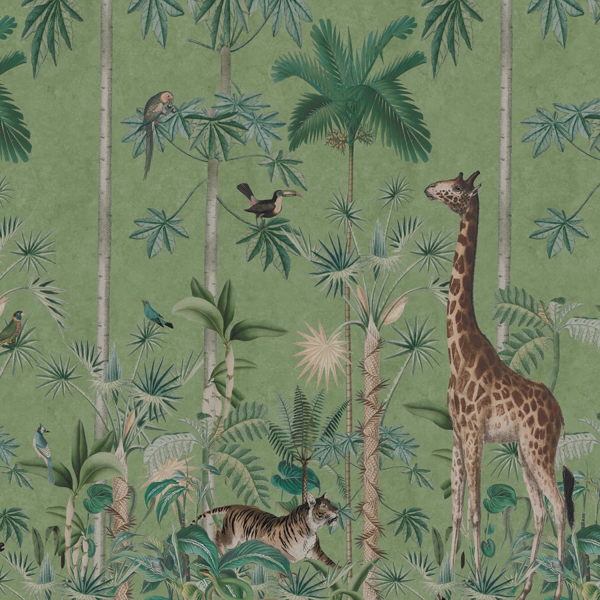 Tapetti Giraffes Stroll, Emerald