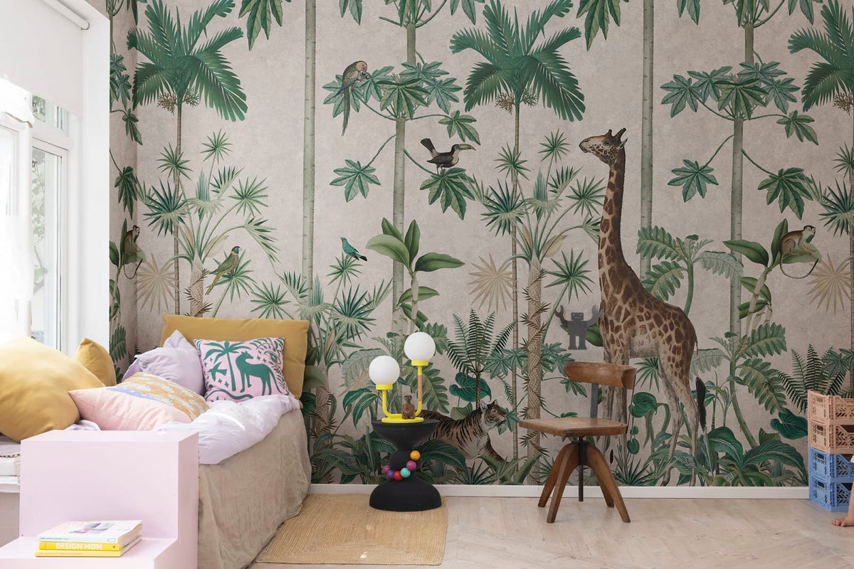 Tapetti Giraffes Stroll, Pastel Pink