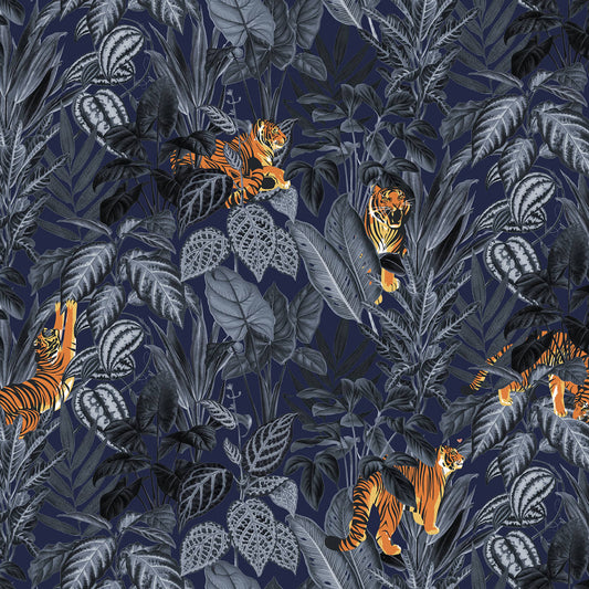 Tapetti Mischievous Tigers, Moonlight