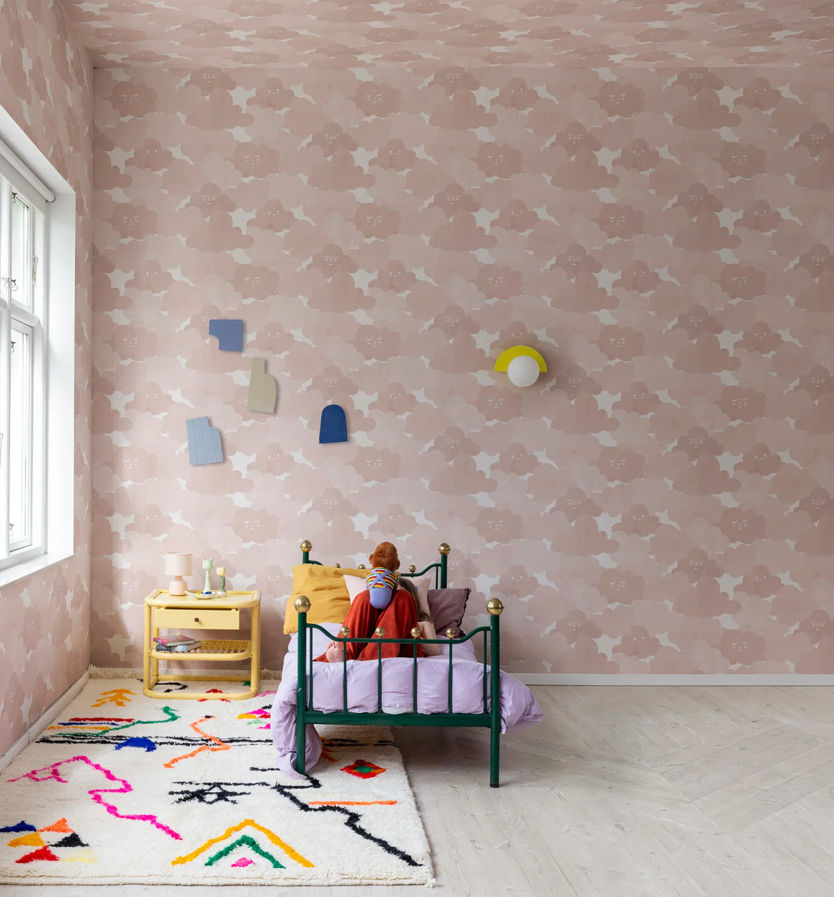 Tapetti Happy Clouds, Pink