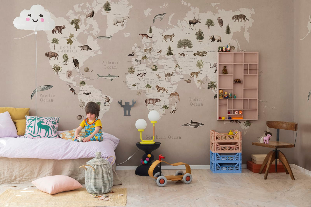 Tapetti Animal World, Pastel Pink