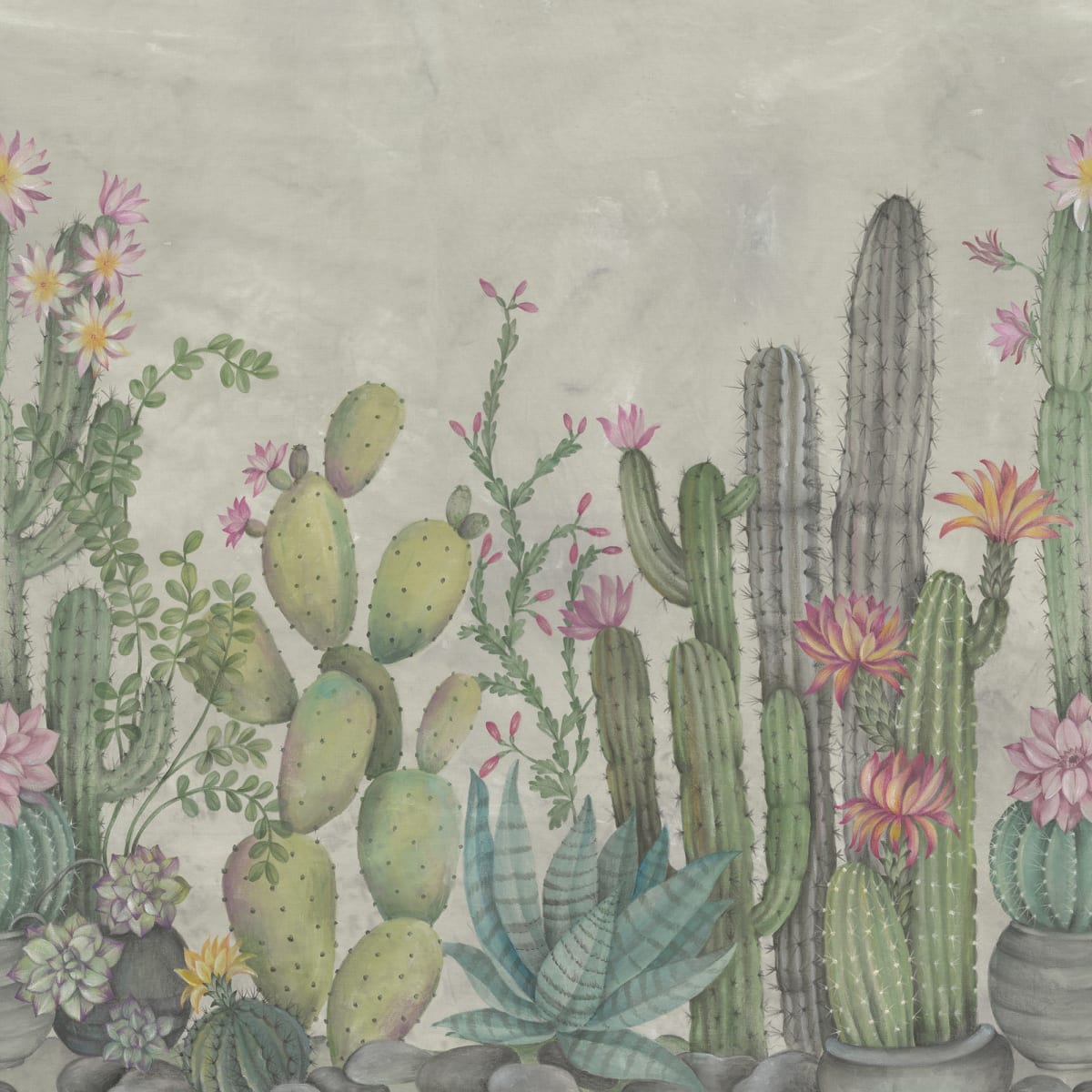 Tapetti Playfull Cactus, Summer