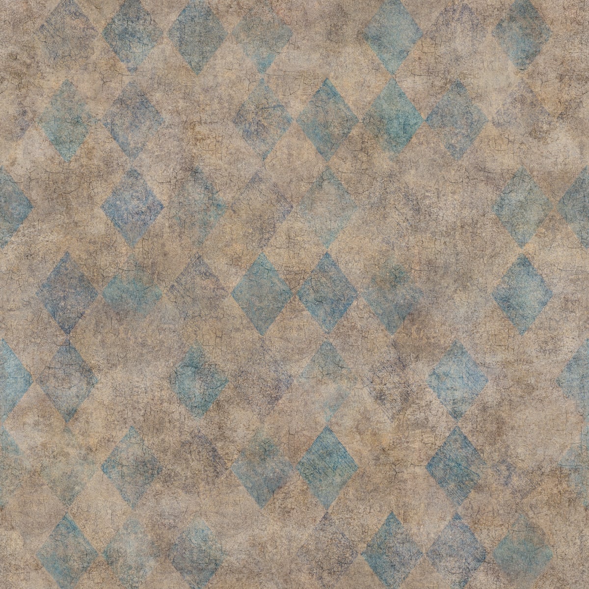 Tapetti Small Patinated Diamonds Turquoise