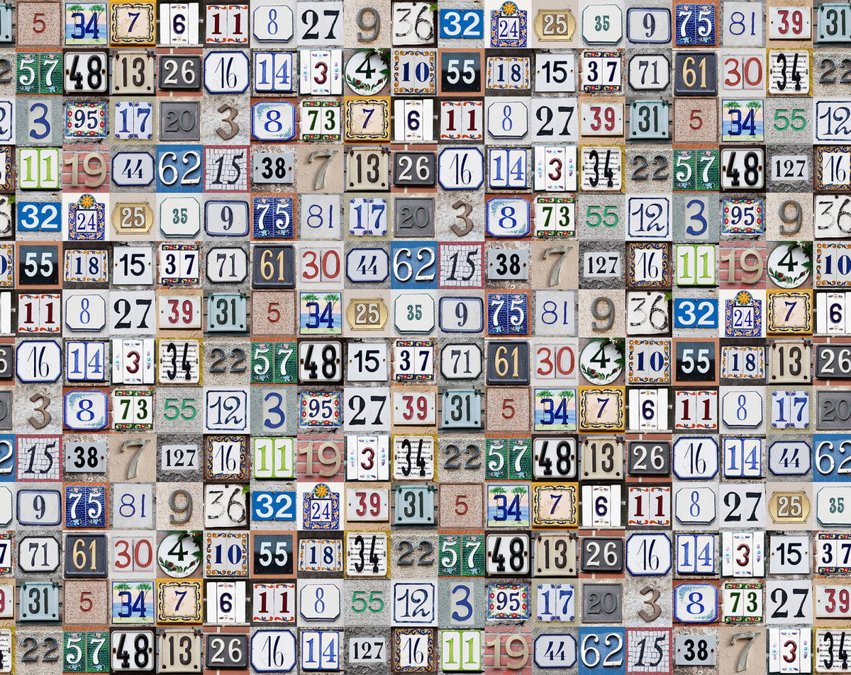 Tapetti Tiny House Numbers Colorful