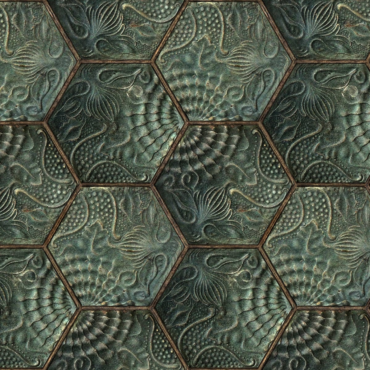 Tapetti Hexagon Tiles Emerald