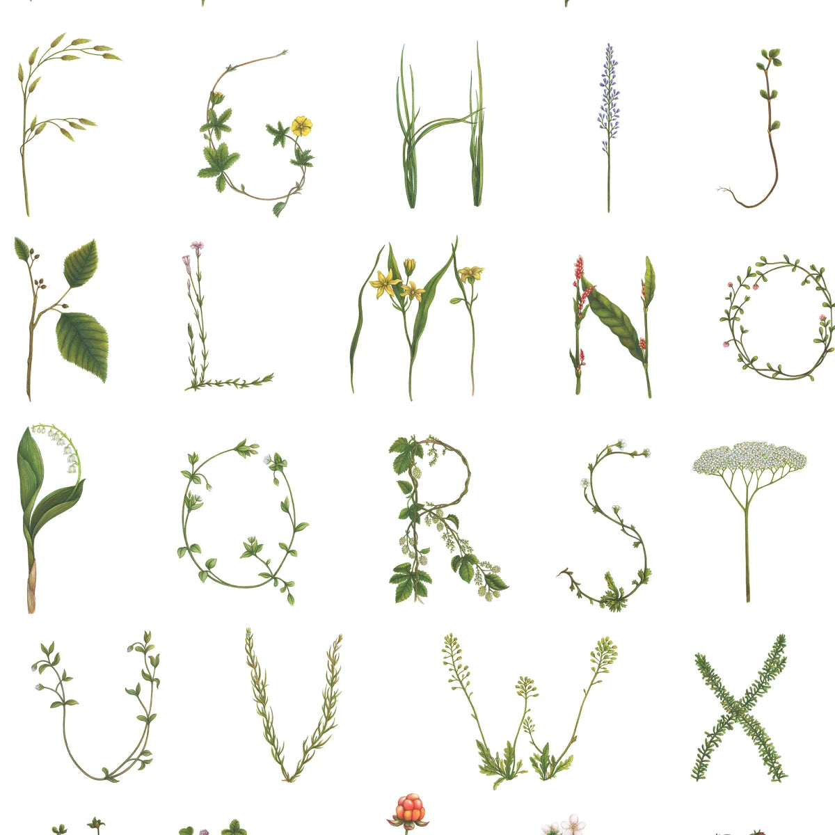 Tapetti Floral Alphabet Mini Swedish