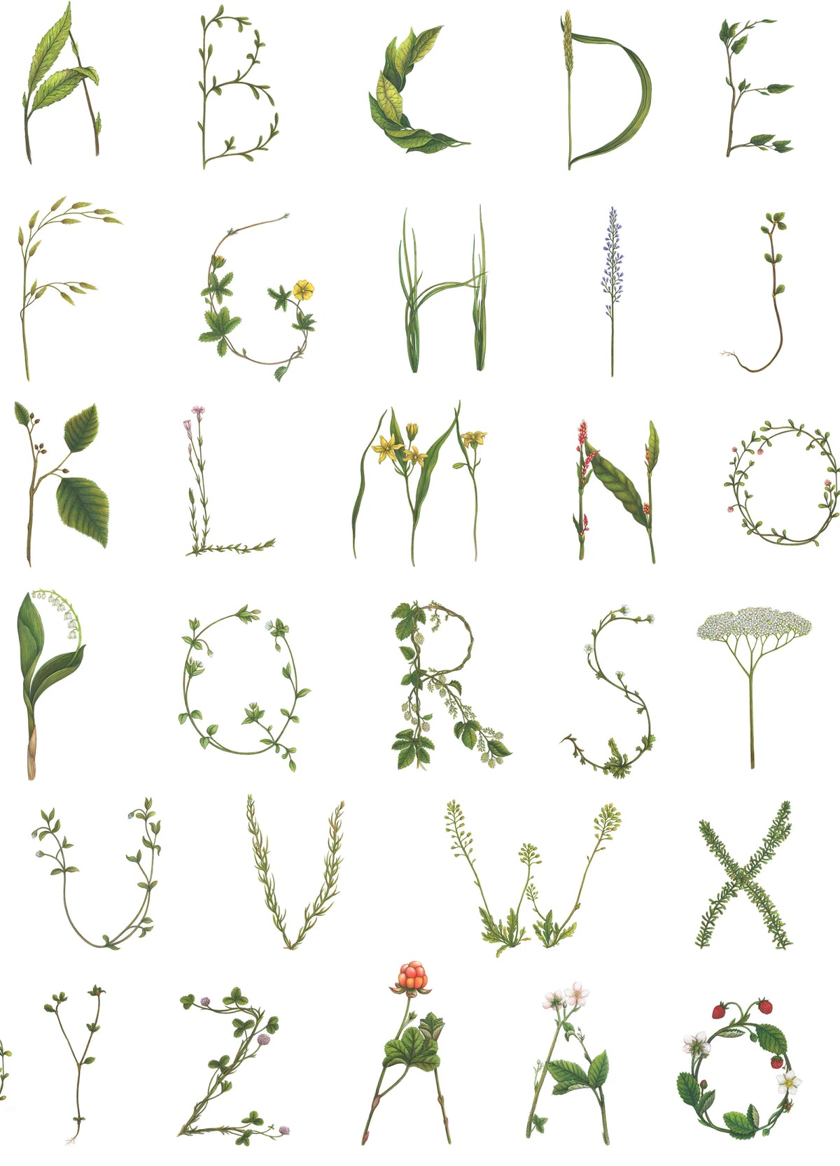 Tapetti Floral Alphabet Mini Swedish