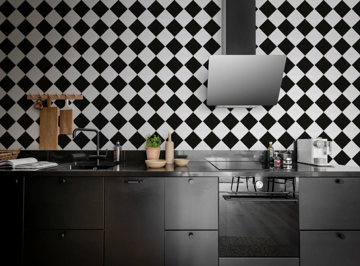 Tapetti Checkered Tiles, Black & White