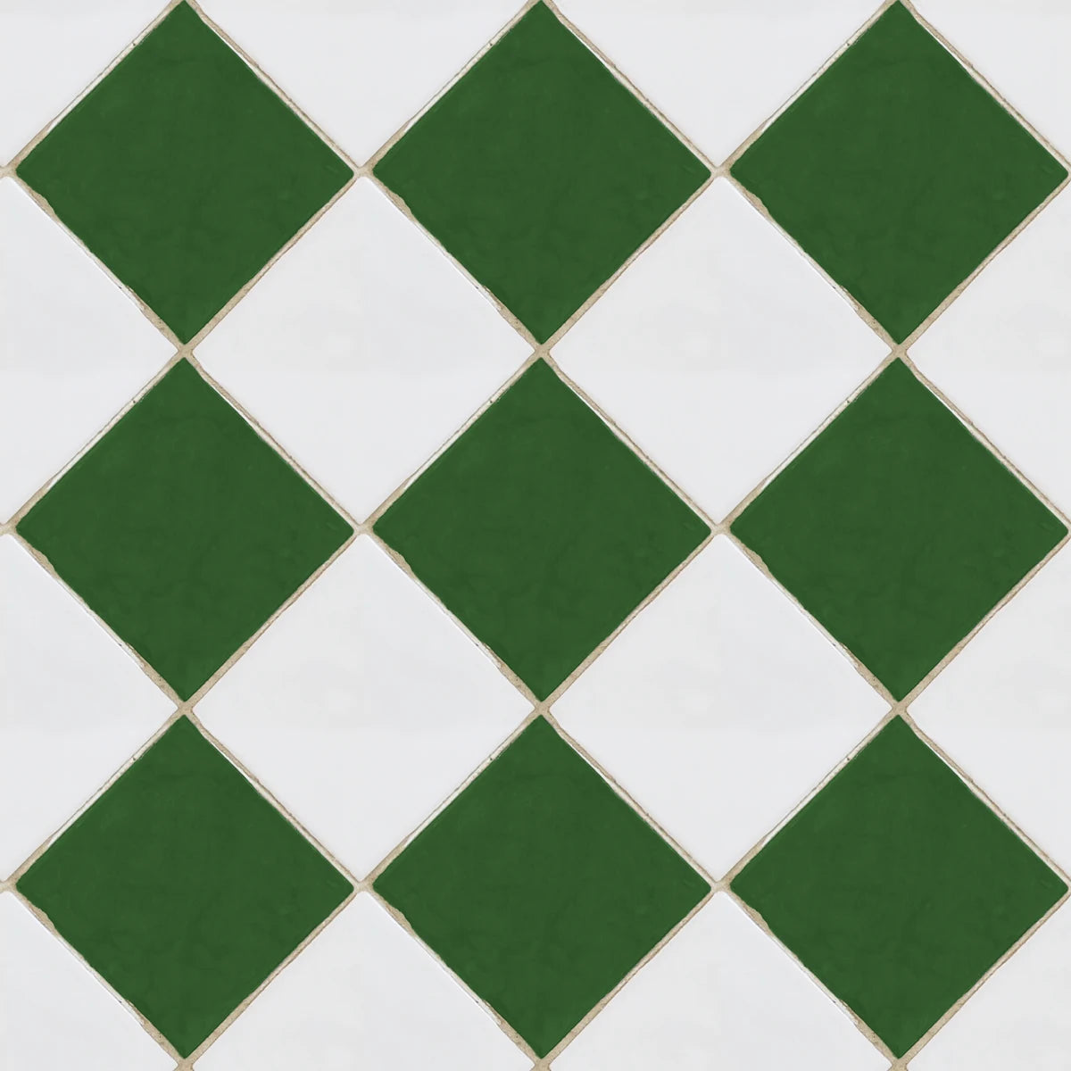 Tapetti Checkered Tiles, White & Green