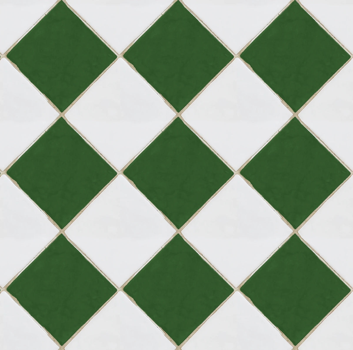 Tapetti Checkered Tiles, White & Green
