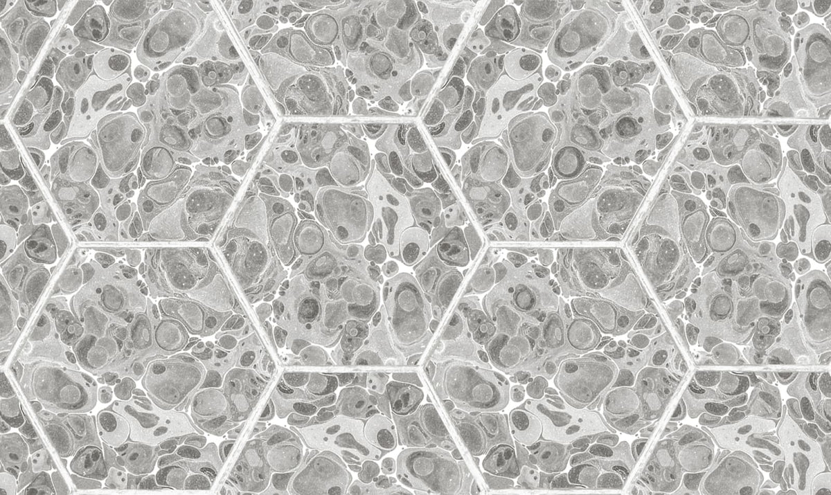 Tapetti Marbled Hexagon Tiles, Gray