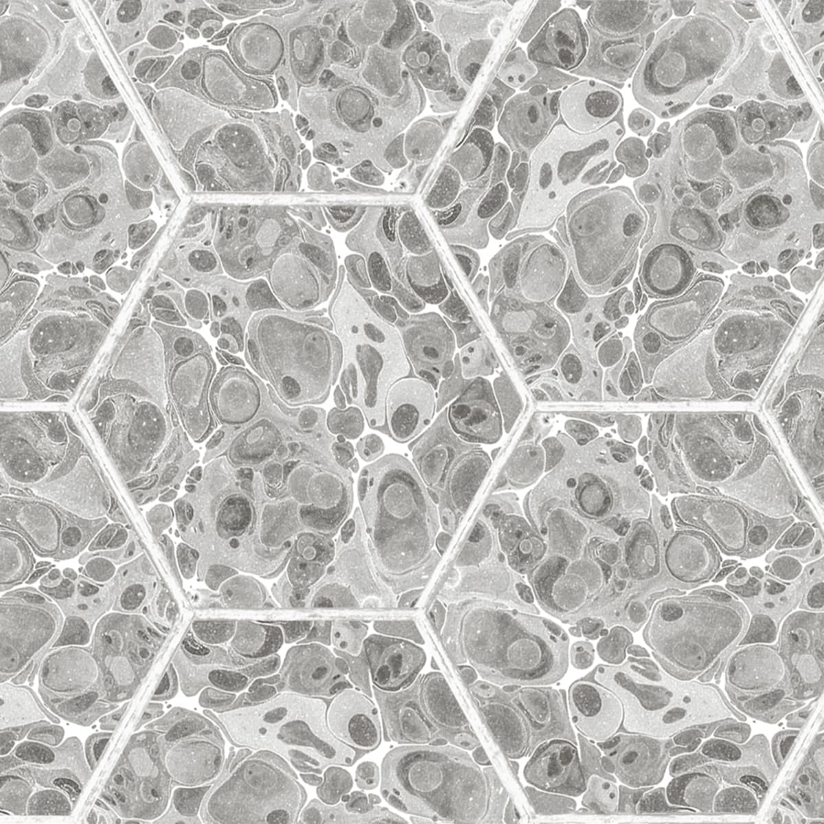 Tapetti Marbled Hexagon Tiles, Gray