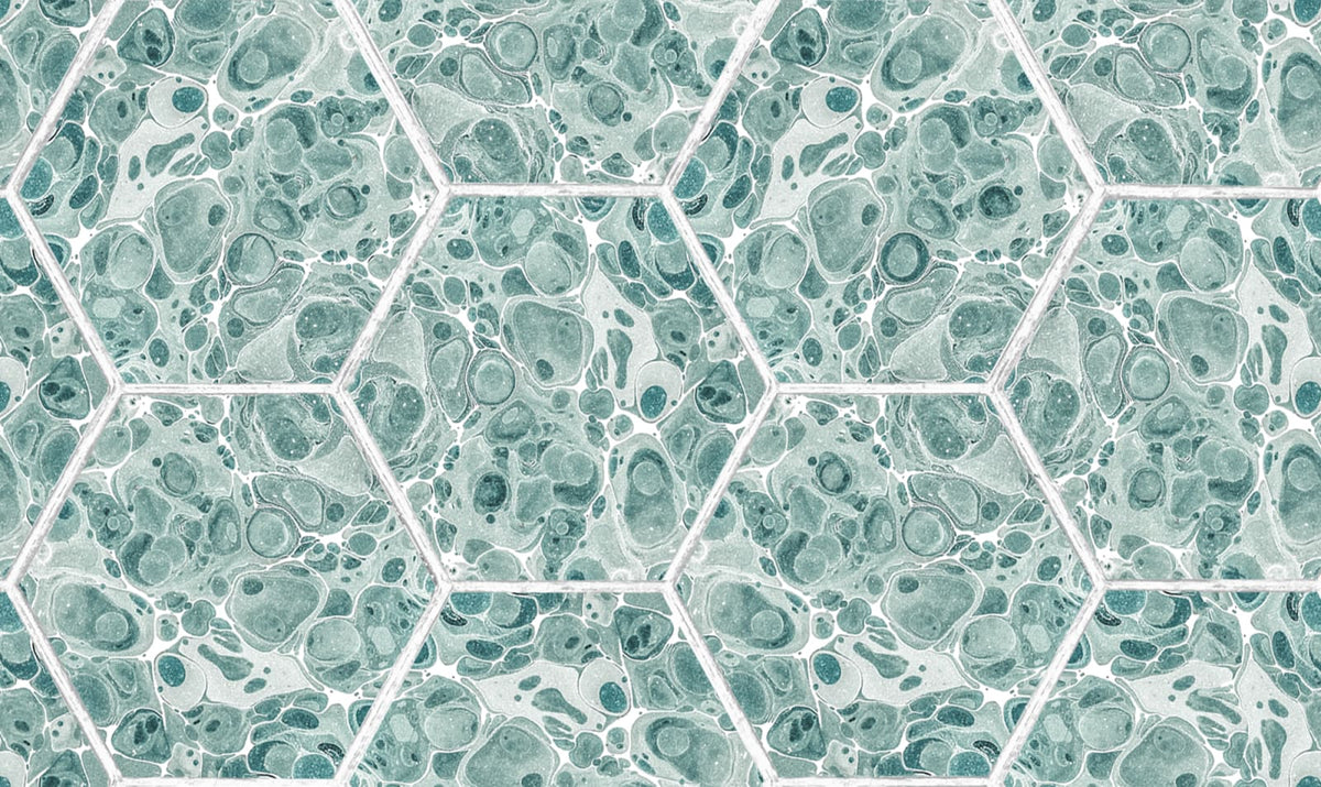 Tapetti Marbled Hexagon Tiles, Green
