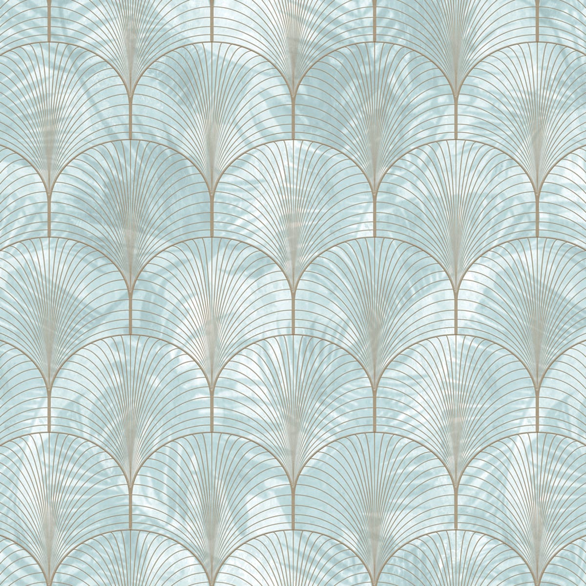 Tapetti Art Deco Palms, Silver