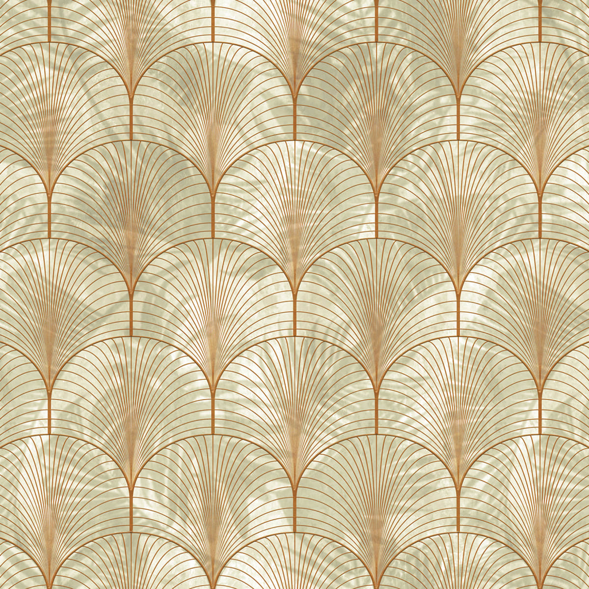Tapetti Art Deco Palms, Bronze