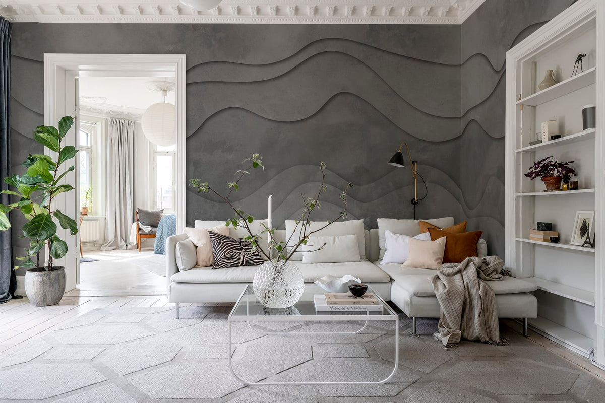 Tapetti 3D Wave, Gray