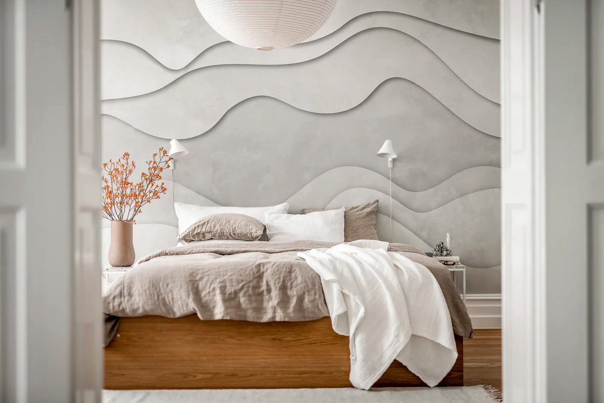 Tapetti 3D Wave, White
