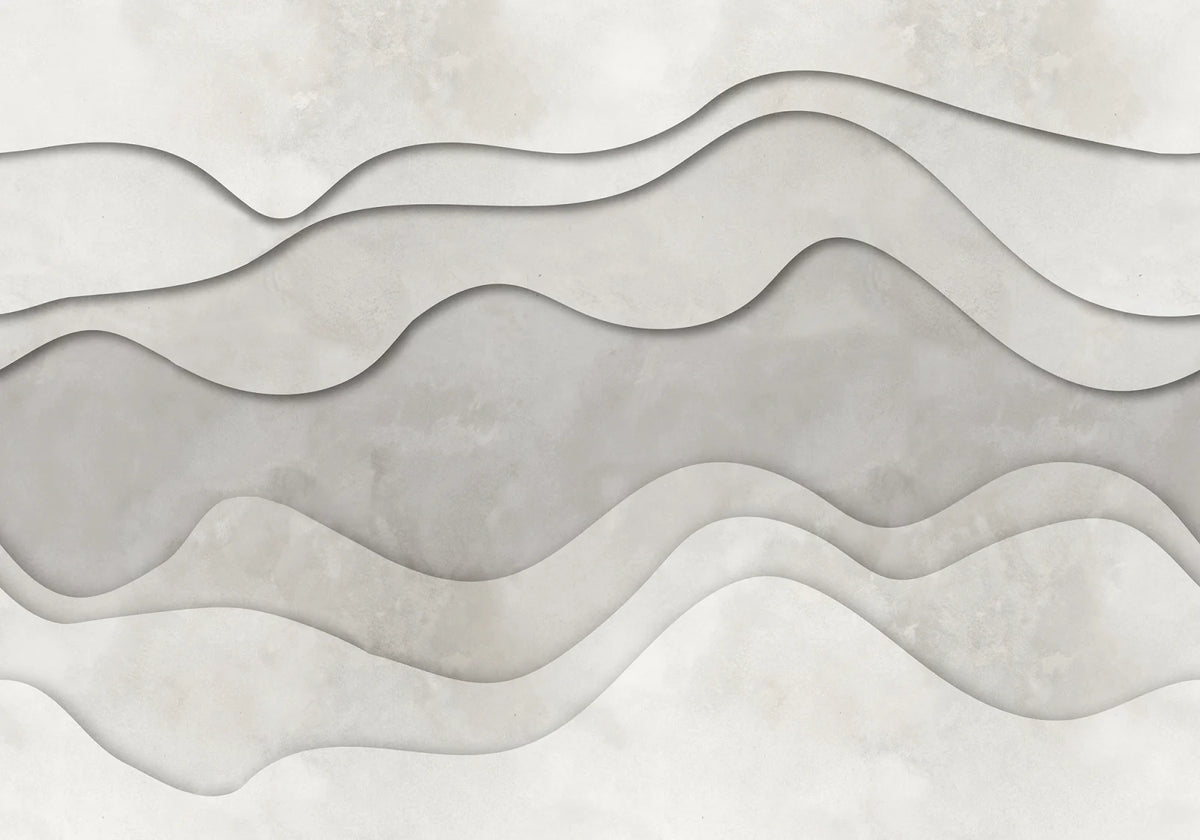 Tapetti 3D Wave, White