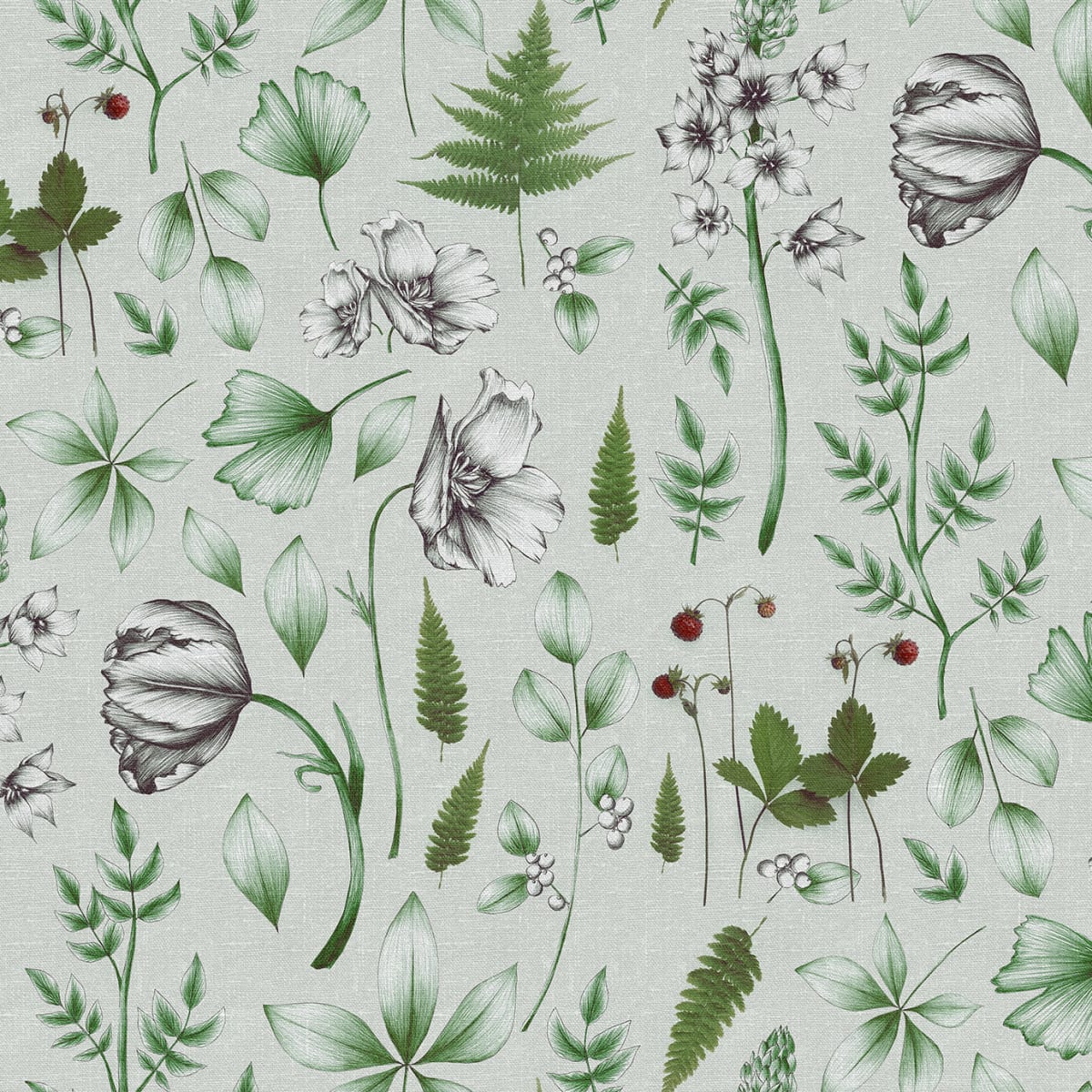 Tapetti Botanical Green