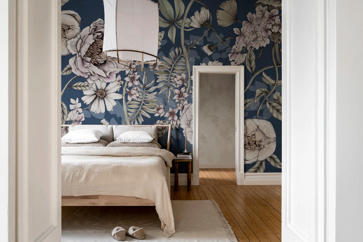 Tapetti Spring Flower, Dark Blue