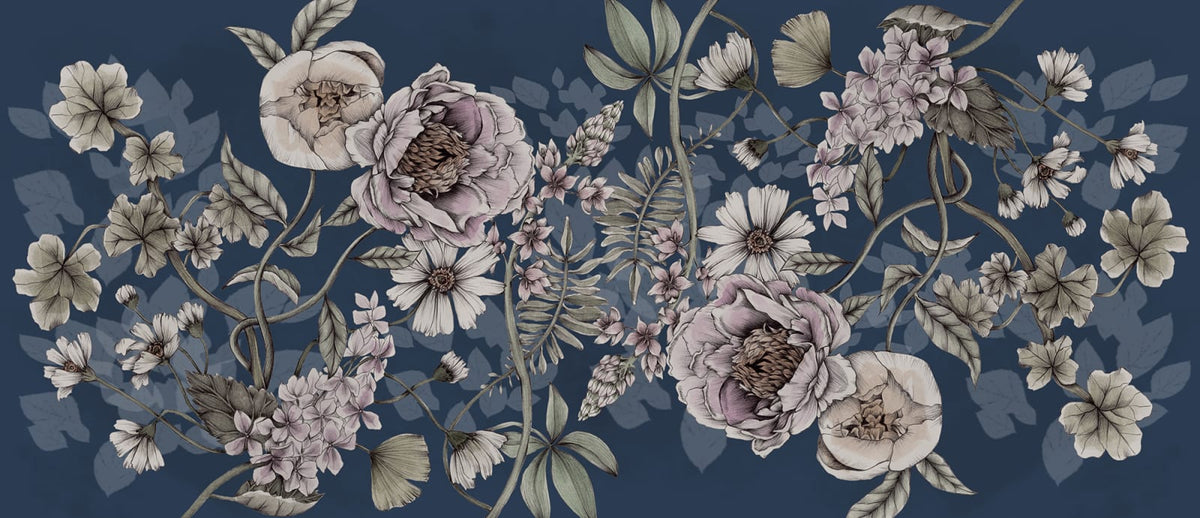 Tapetti Spring Flower, Dark Blue