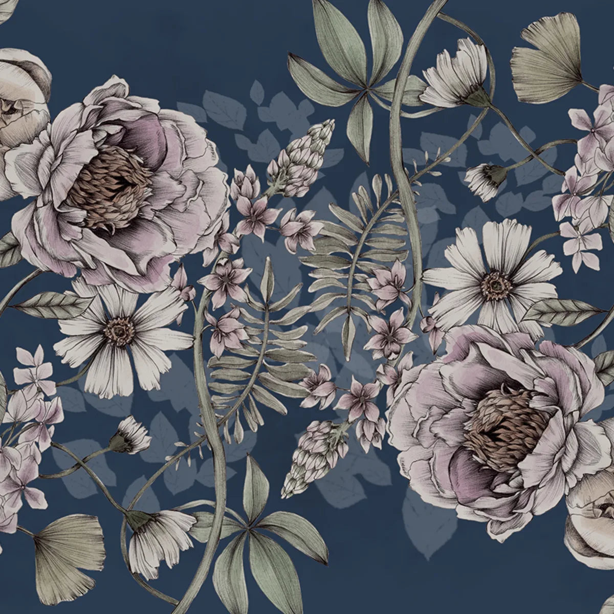 Tapetti Spring Flower, Dark Blue