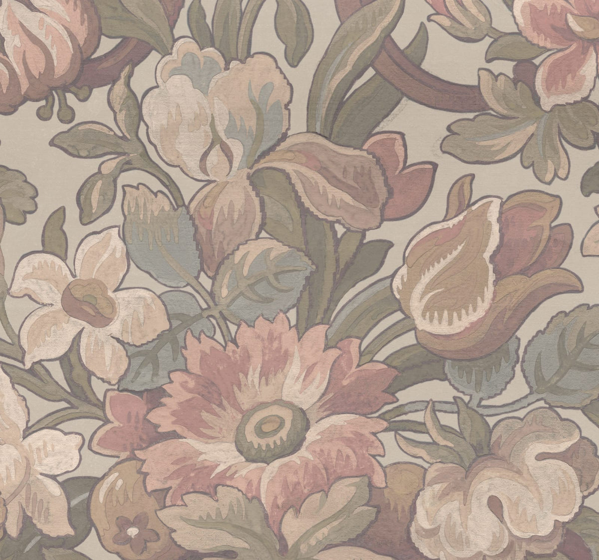 Tapetti Vintage Flora, Pastel