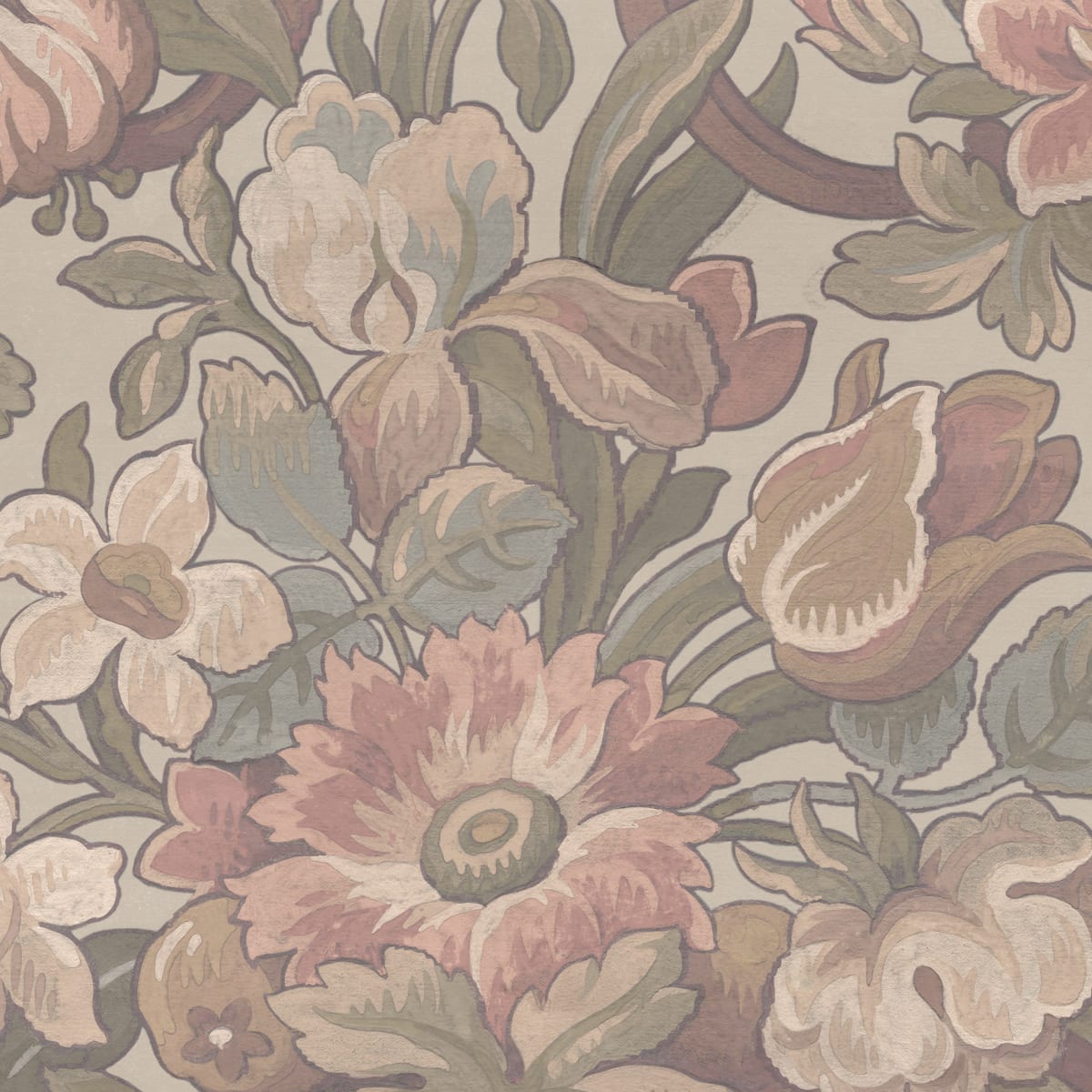 Tapetti Vintage Flora, Pastel