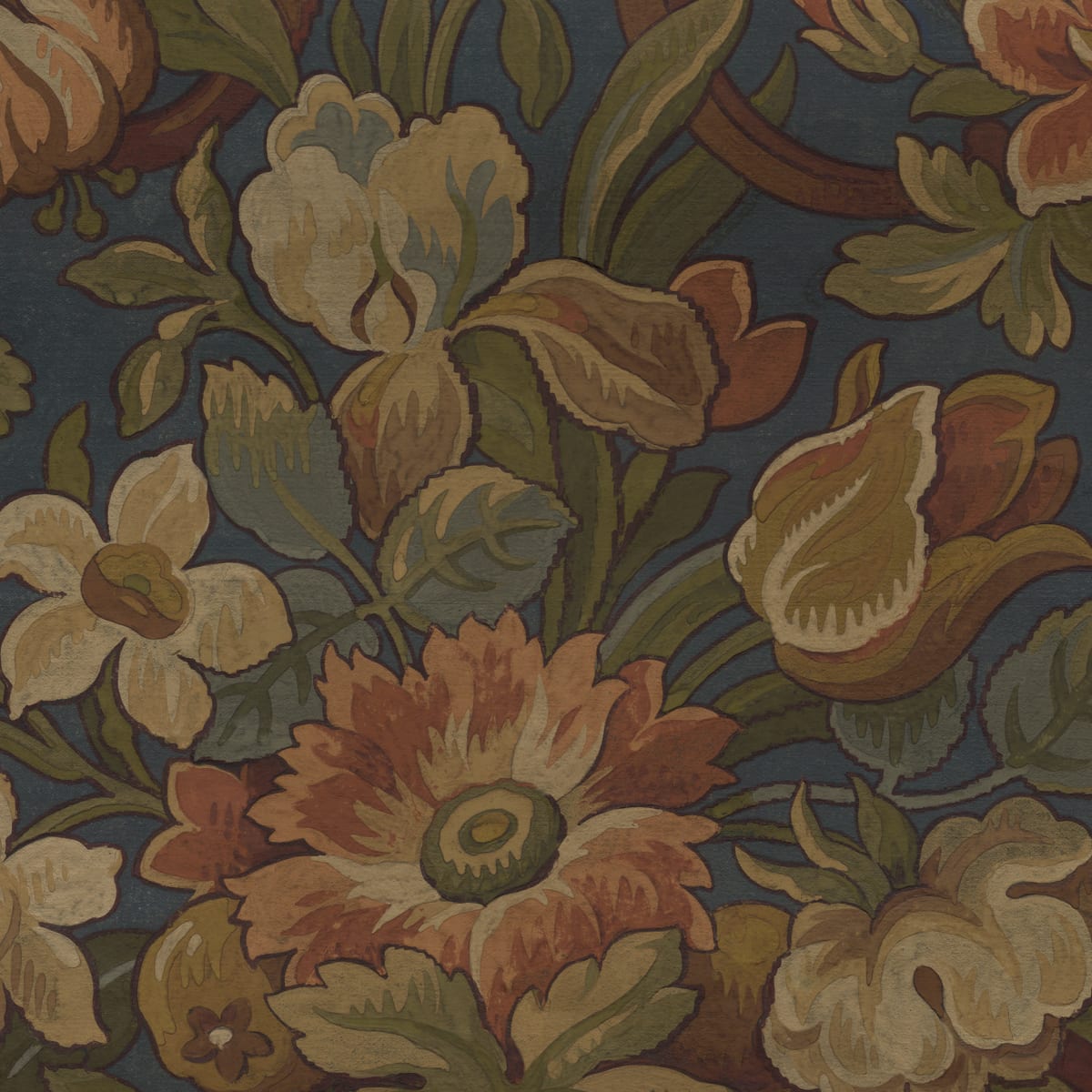 Tapetti Vintage Flora, Blue