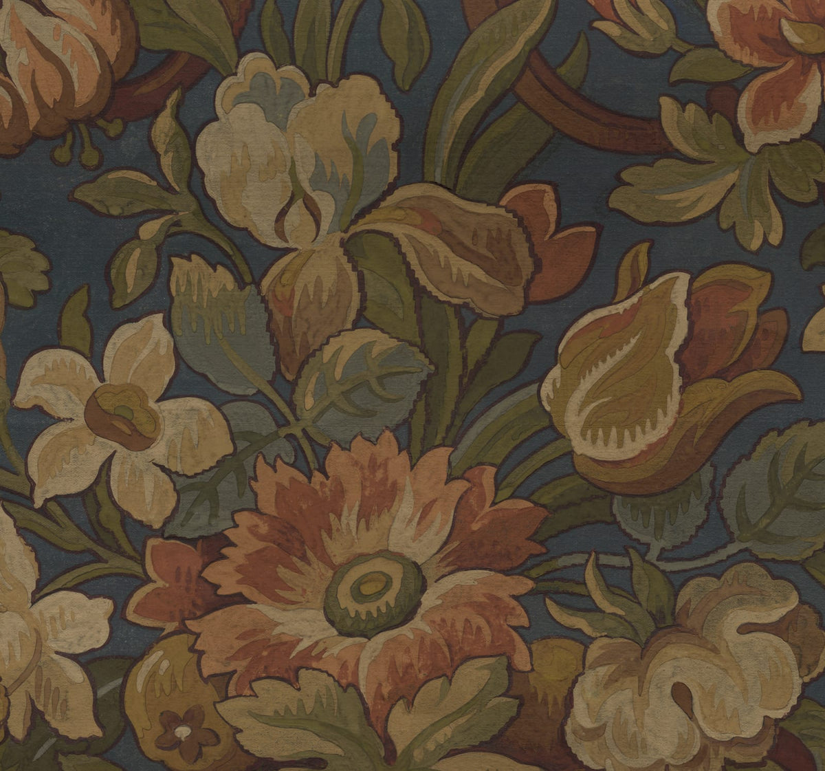 Tapetti Vintage Flora, Blue