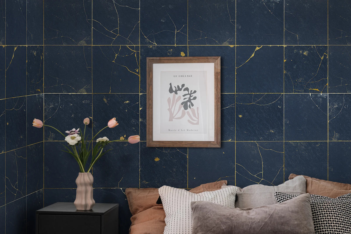 Tapetti Kintsugi Dark blue