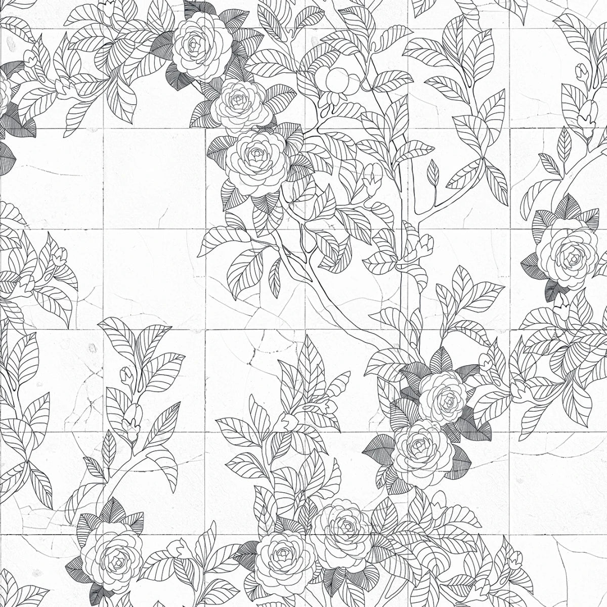 Tapetti Rose Tiles, Graphite