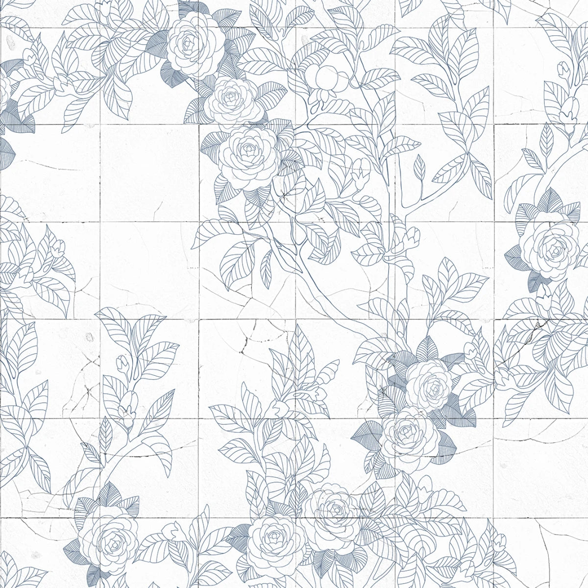 Tapetti Rose Tiles, Blue