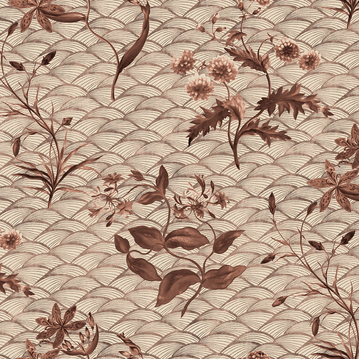 Tapetti Floral Ripple Rust