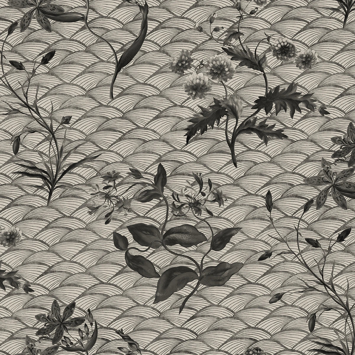 Tapetti Floral Ripple Graphite