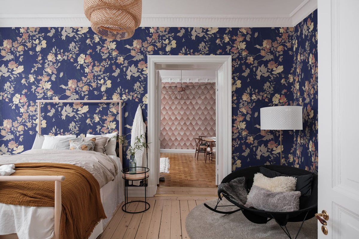 Tapetti Blooming Garden, Dark Blue