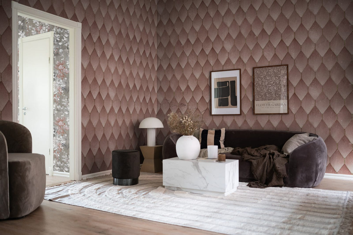 Tapetti Osaka Tiles, Pink