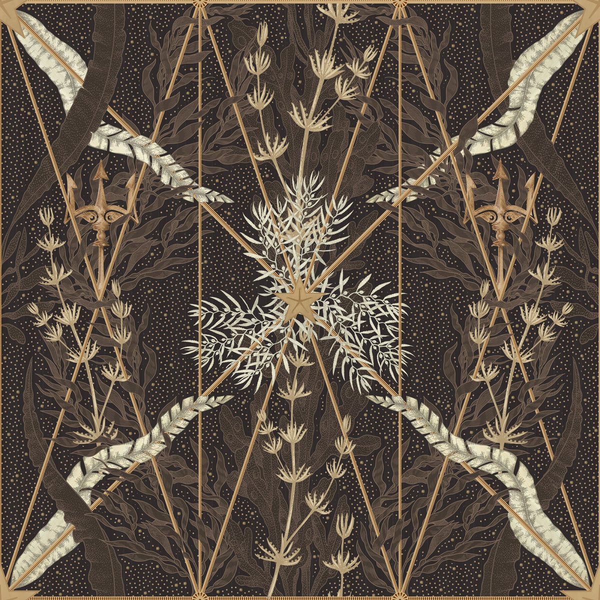 Tapetti Seaweed & Stars, Rust
