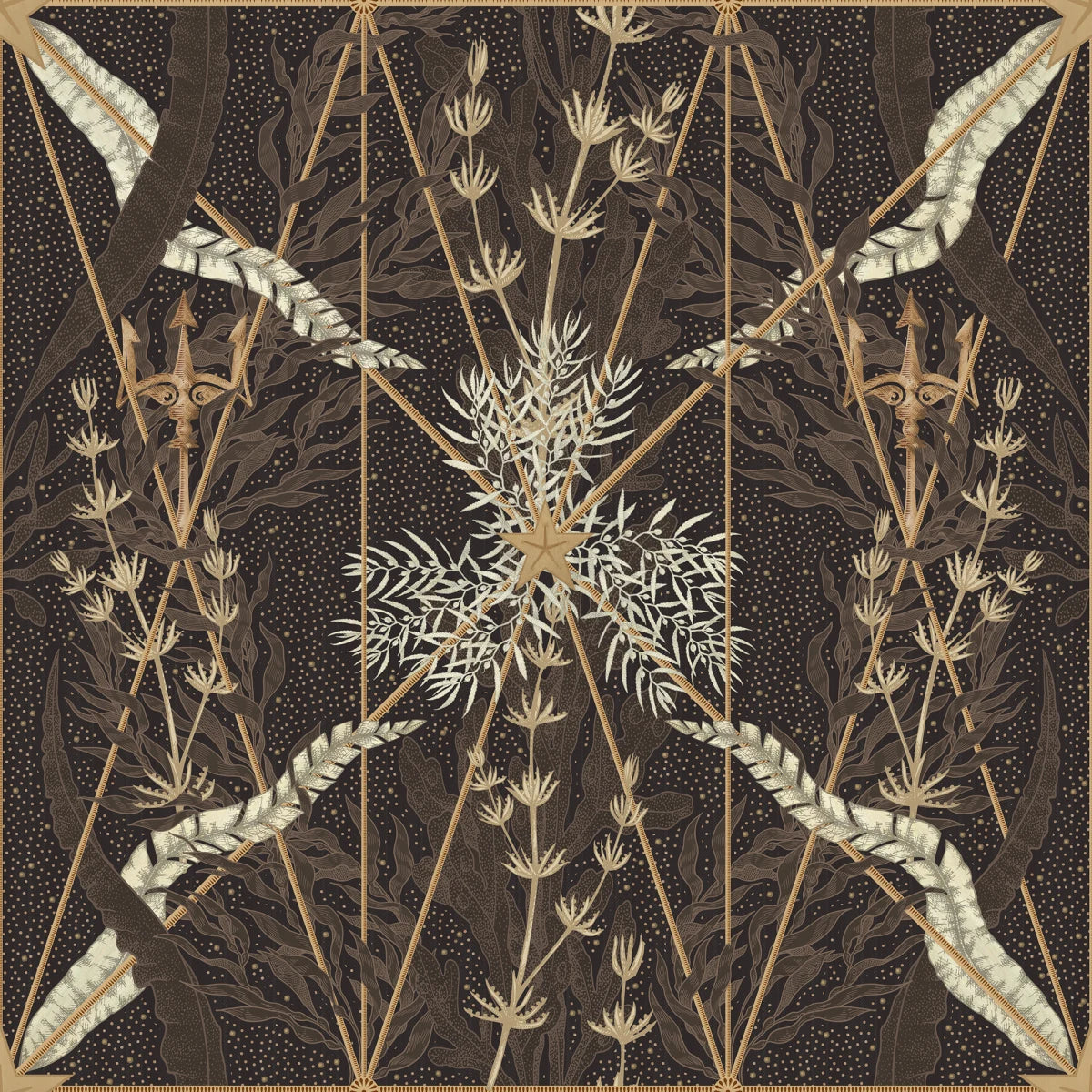 Tapetti Seaweed & Stars, Rust	