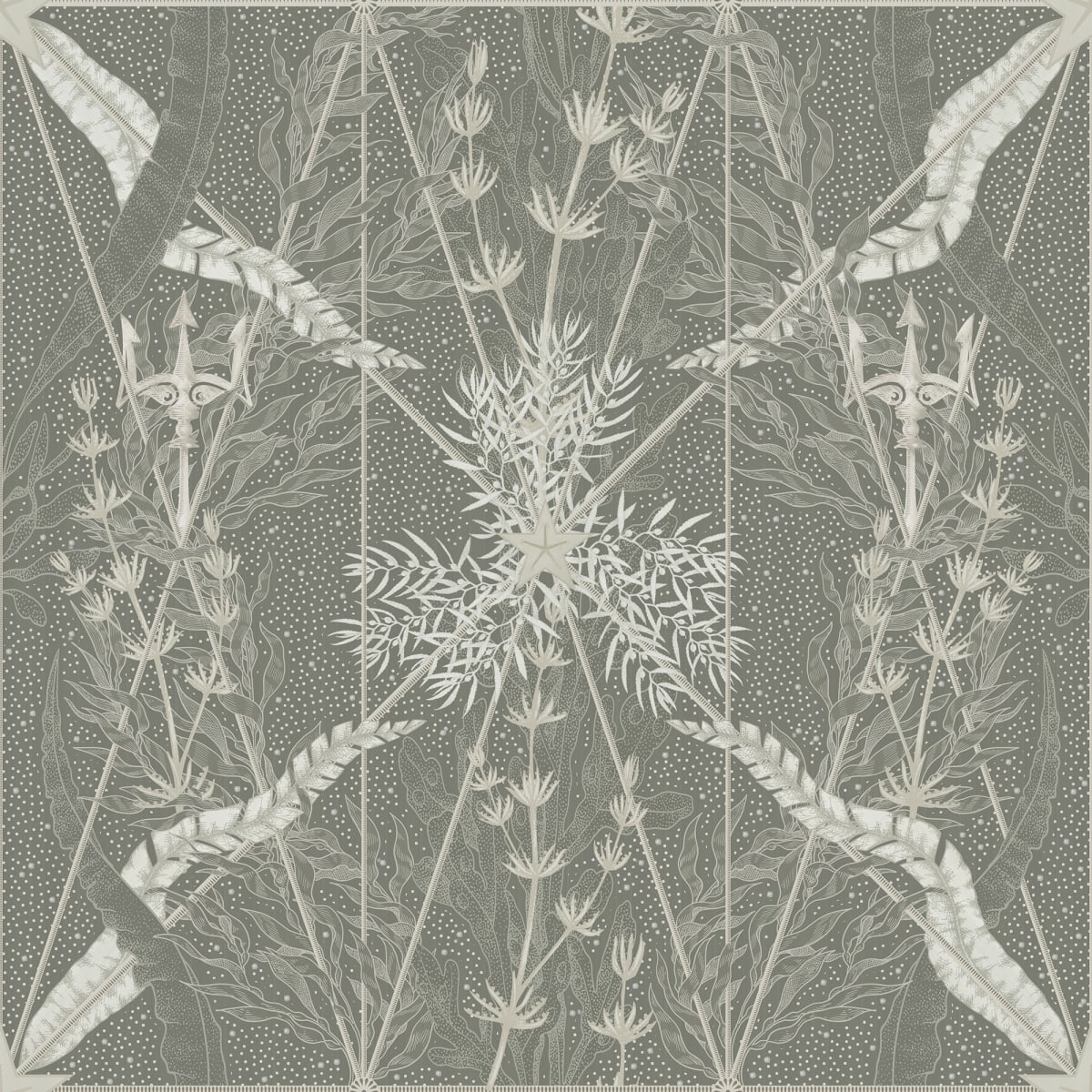 Tapetti Seaweed & Stars, Green	