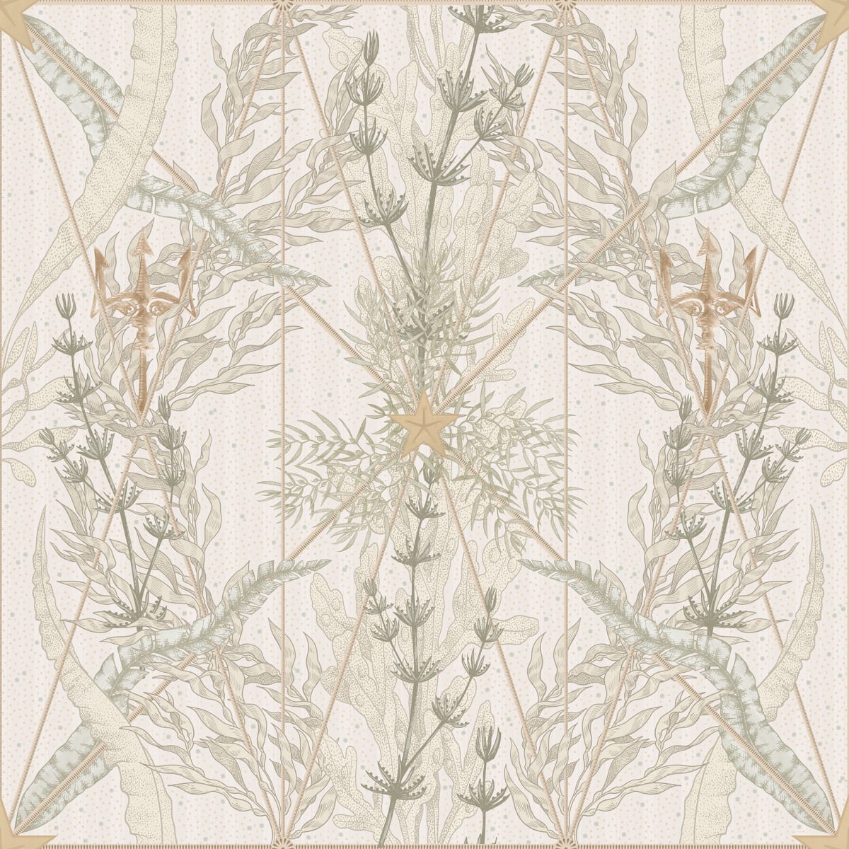 Tapetti Seaweed & Stars, Sand	