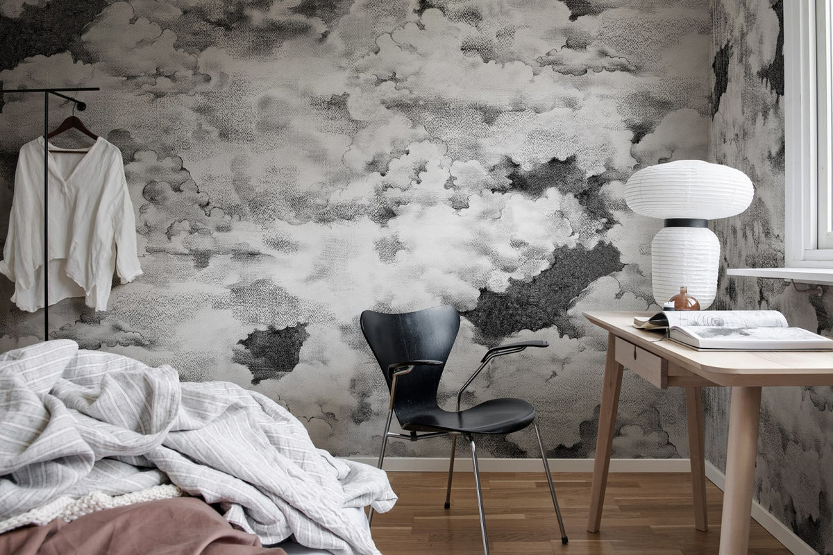 Tapetti Chubby Clouds, Graphite