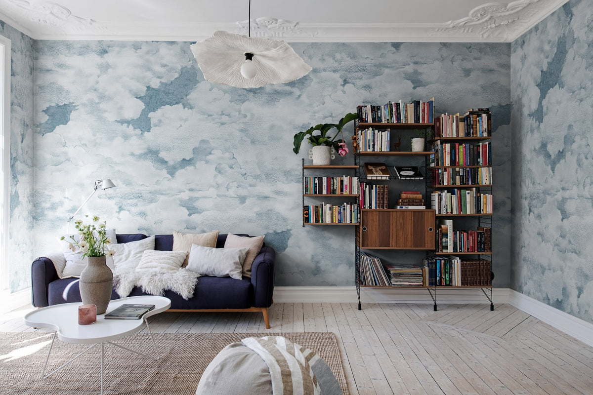 Tapetti Chubby Clouds, Soft Blue