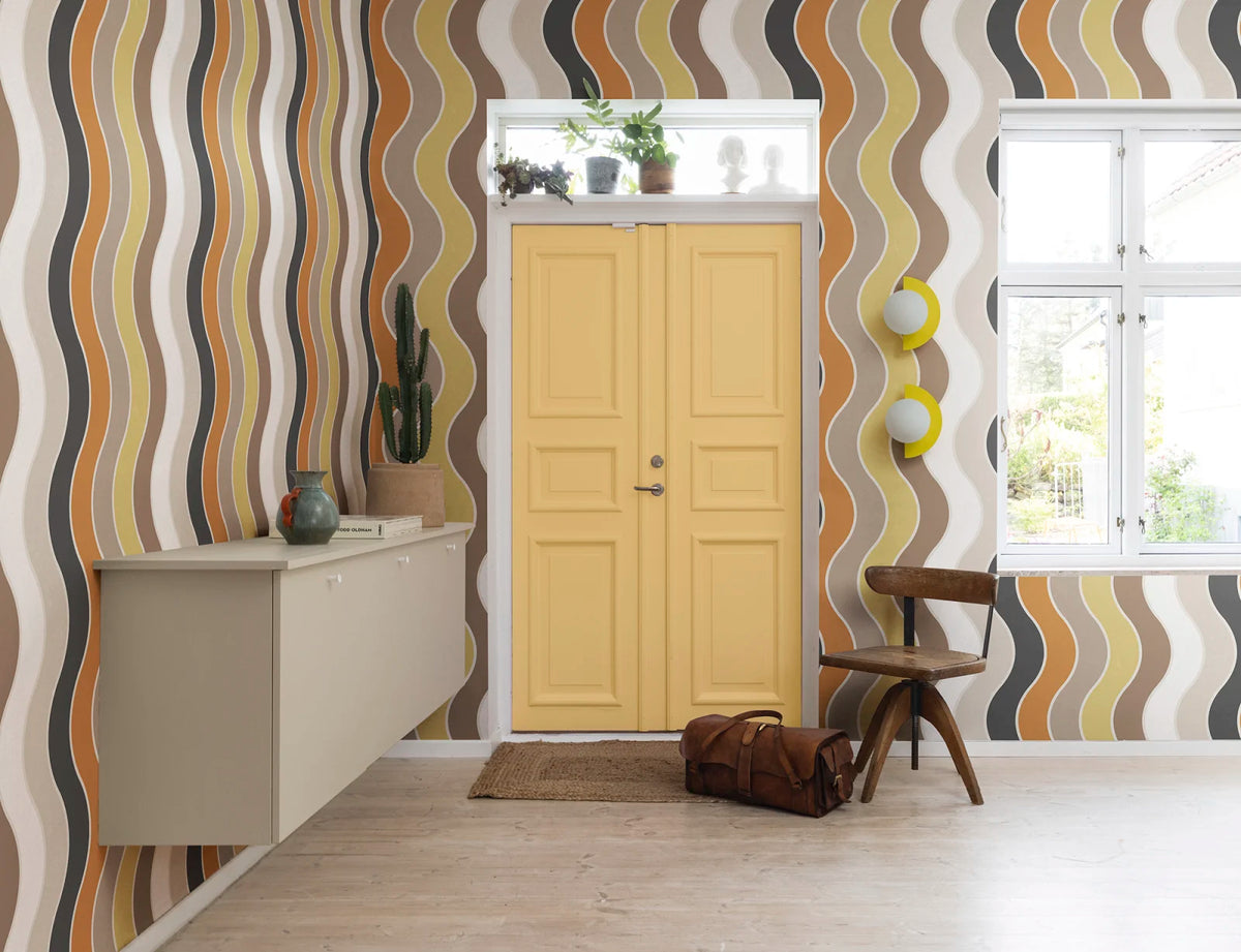 Tapetti Seventies Waves, Orange