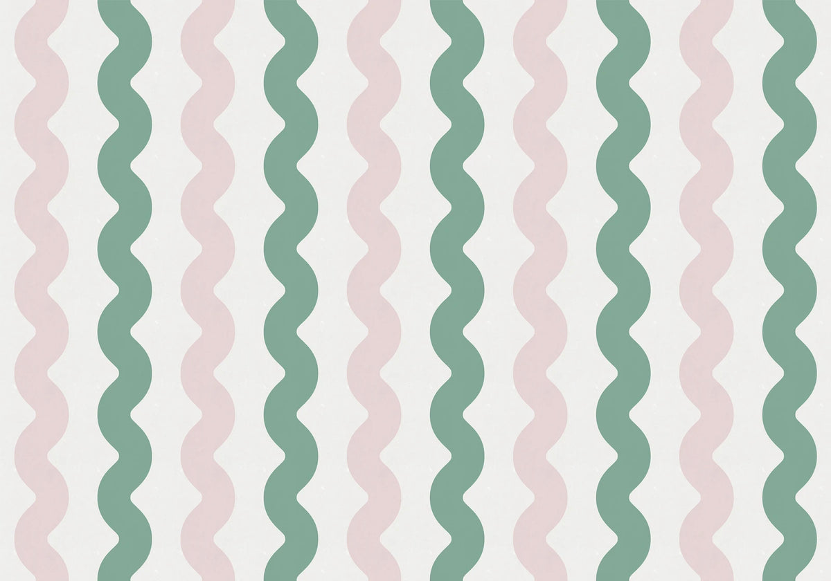 Tapetti Wobbly Green & Pink