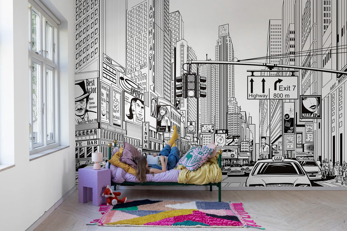 Tapetti Cartoon City Kids