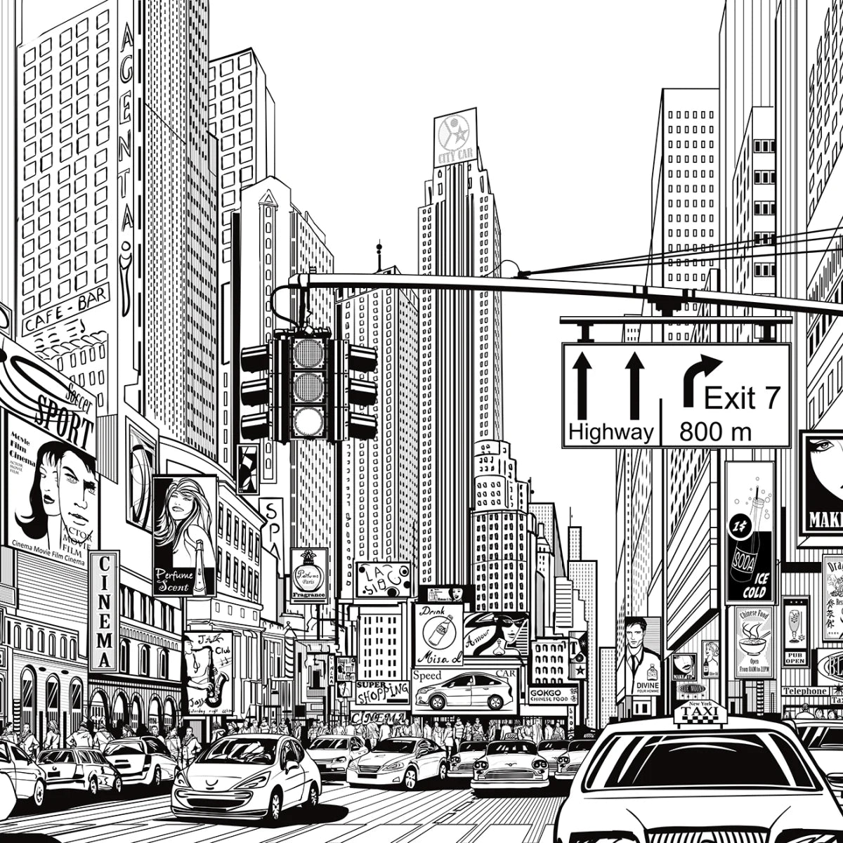 Tapetti Cartoon City Kids