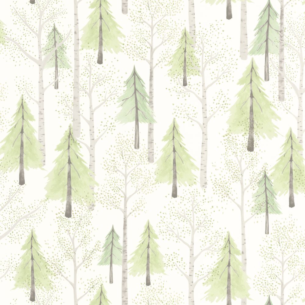 Tapetti Walk In The Forest Vert Amande 0,53x10,05m