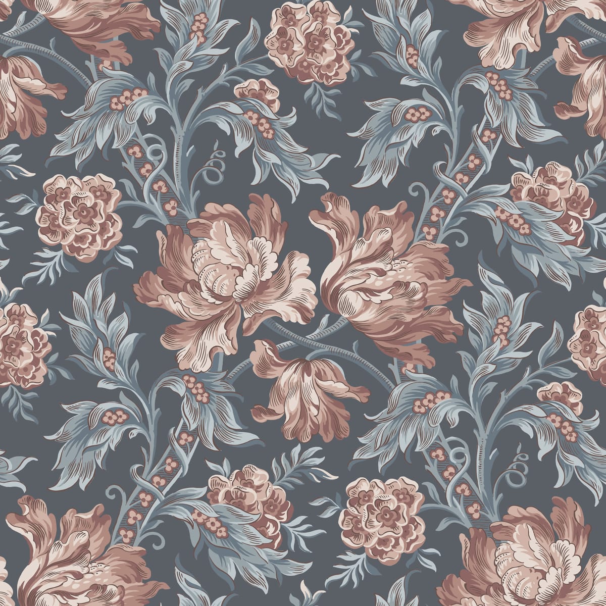 Tapetti Amelia, Indigo Blue