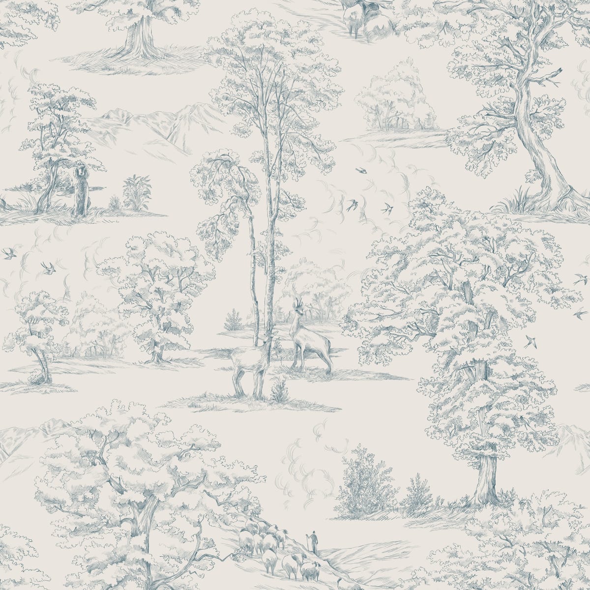 Tapetti Montfort, Indigo Blue
